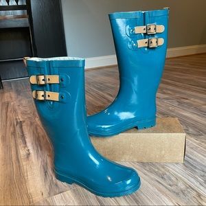chooka Top Solid Teal Rain Boot - Size 7